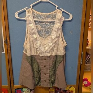 VTG Lace Patchwork Sleeveless Top